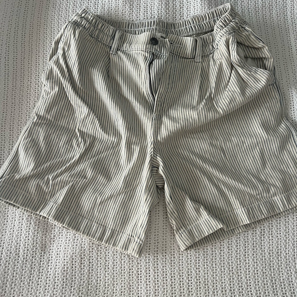 Aerie Blue and White Striped Shorts